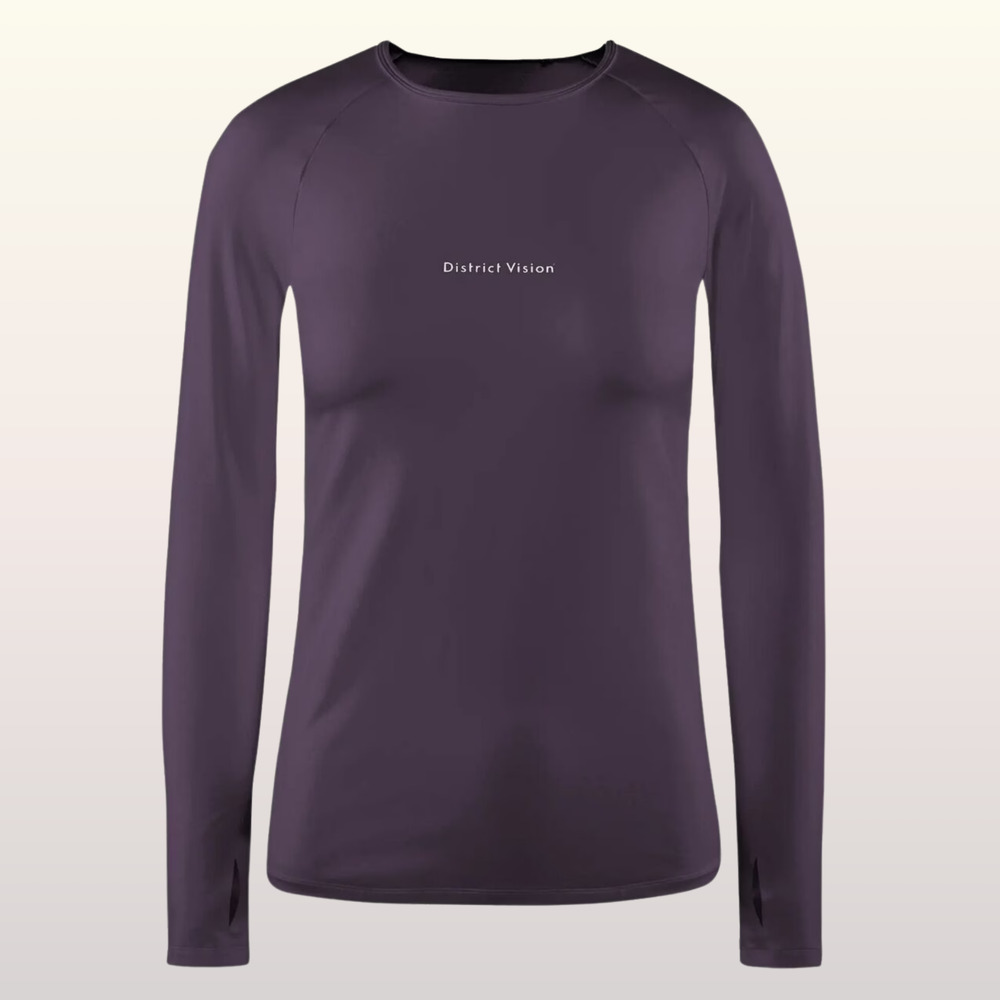 NEW‎ District Vision Lightweight Long Sleeve T-Shirt sz Large Purple Running Top